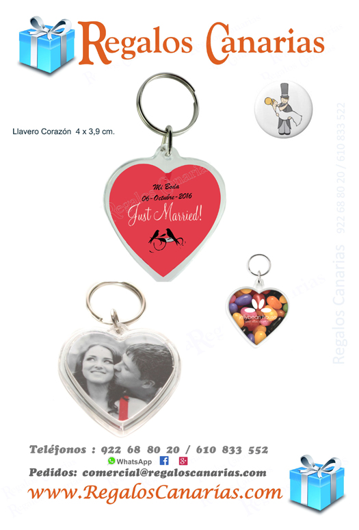 LLAVEROS CORAZÓN BODAS CANARIAS